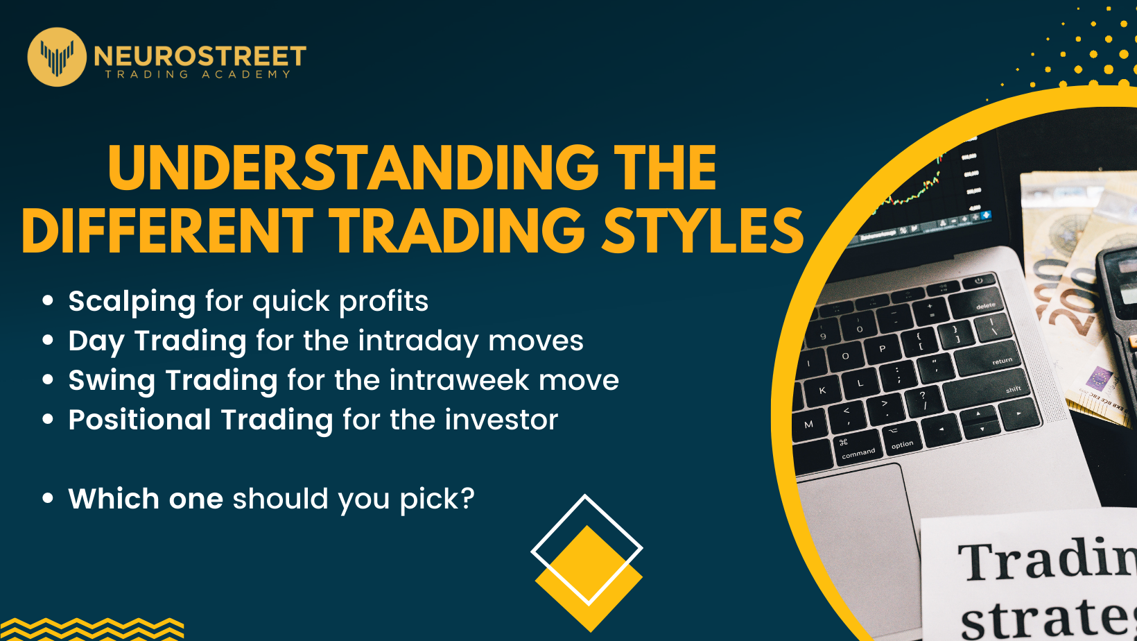 Trading styles. When it comes to trading, it's never a one-size-fits-all approach. Every trader has a different lifestyle, preferences, and financial goals, and it's important to find a trading style that perfectly suit those needs. In this blog article, we'll take a closer look at the four major trading styles and all details about them.